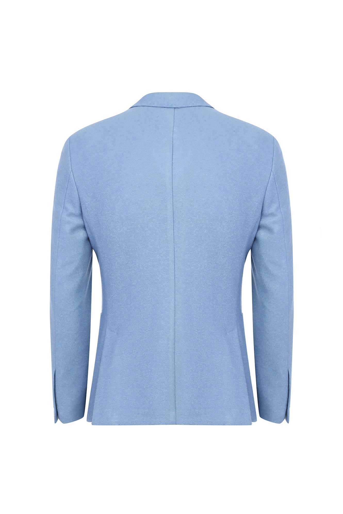 Açık Mavi Slim Fit Dar Kesim Yünlü Örme Ceket