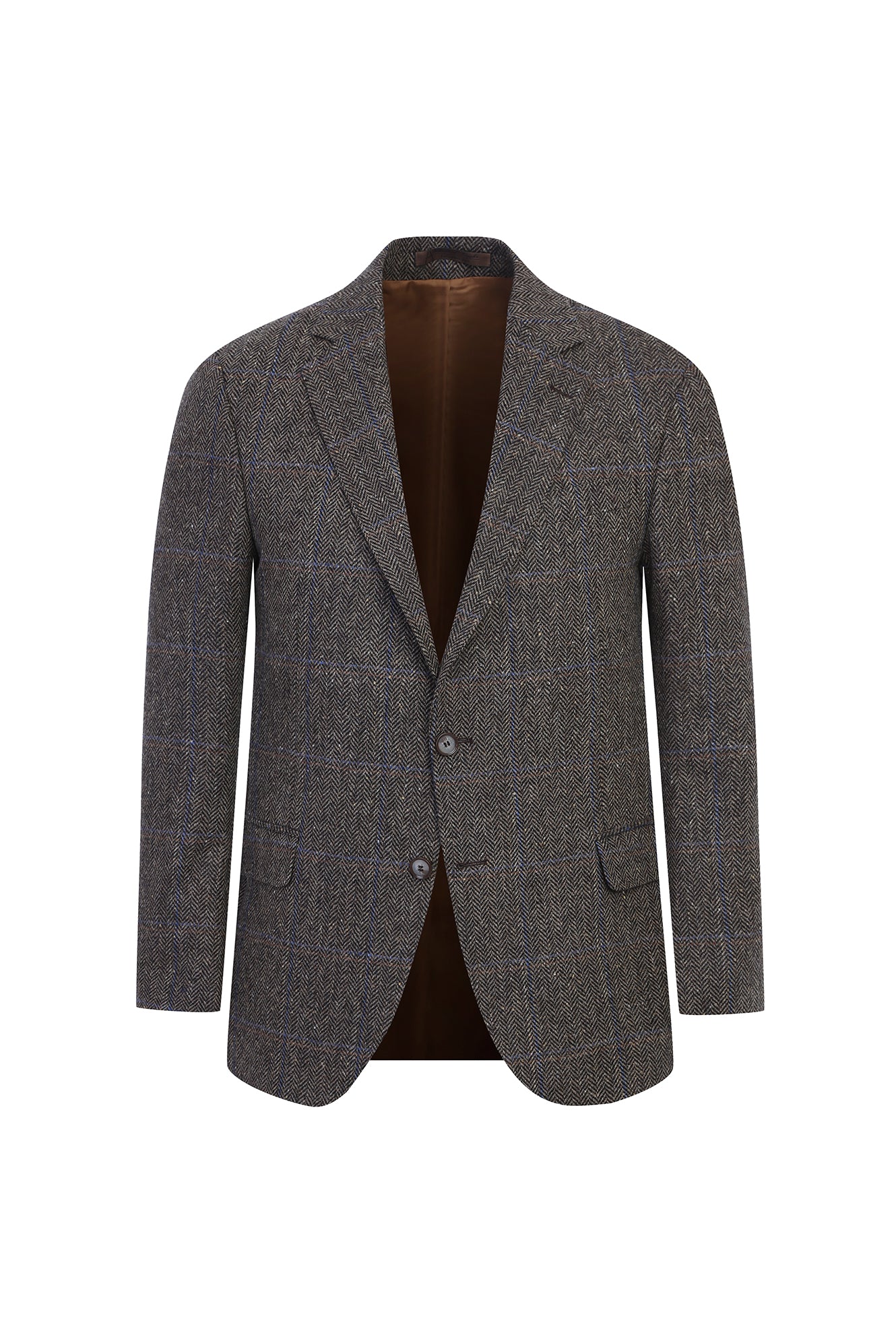 Koyu Bej Regular Fit Desenli Yün Ceket