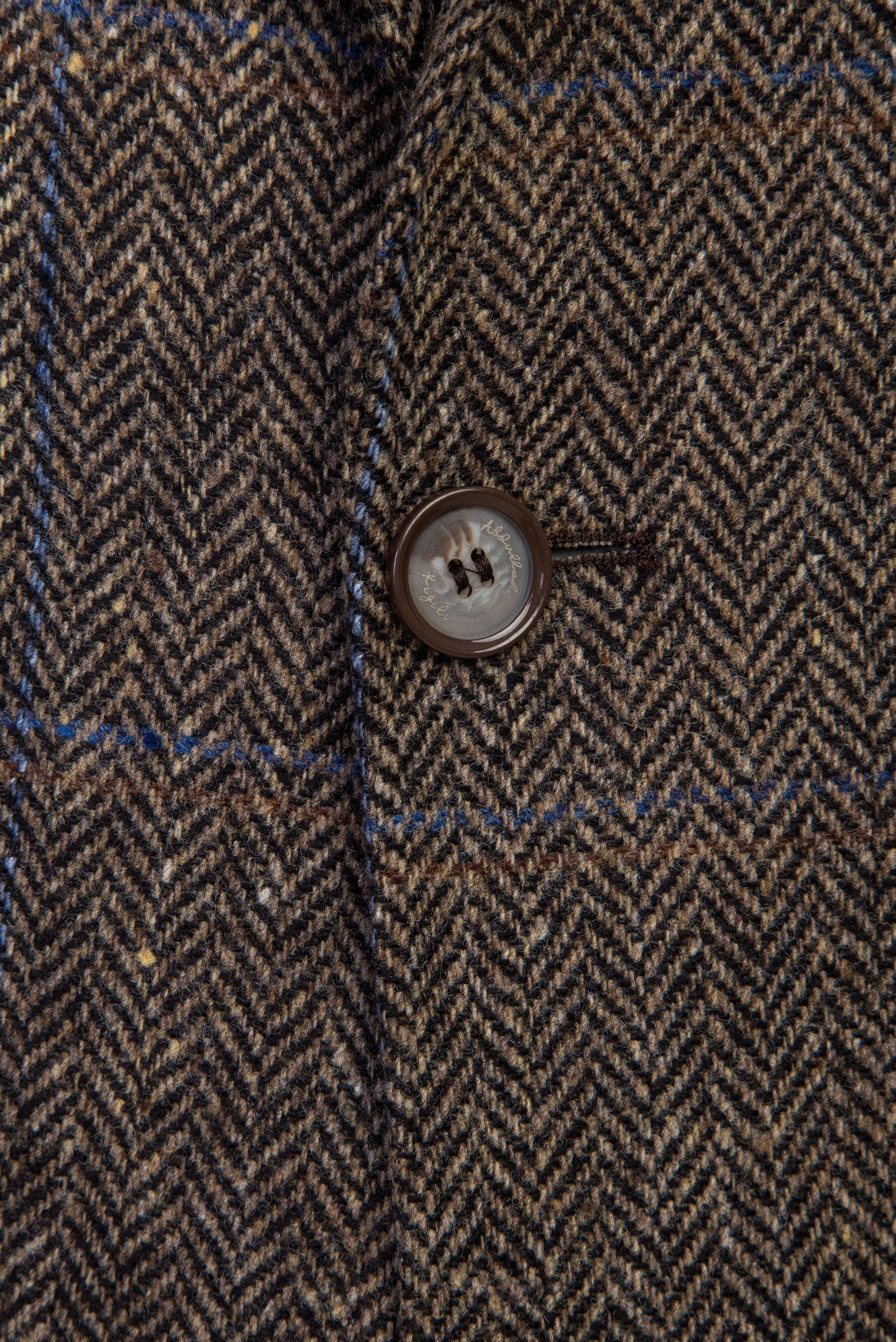 Koyu Bej Regular Fit Desenli Yün Ceket