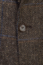 Koyu Bej Regular Fit Desenli Yün Ceket