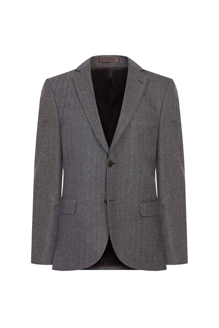 Orta Kahve Relaxed Fit Rahat Kesim Kaşmir Klasik Ceket