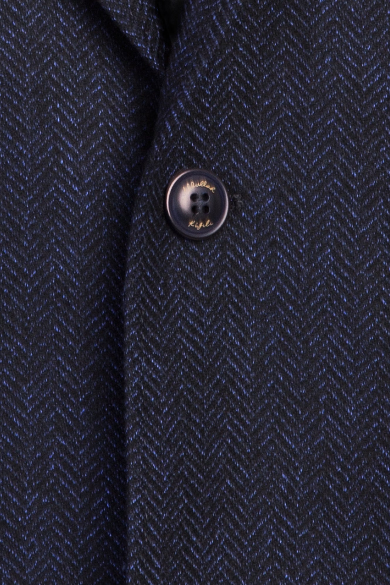 Koyu Lacivert Relaxed Fit Rahat Kesim Yünlü Desenli Klasik Ceket