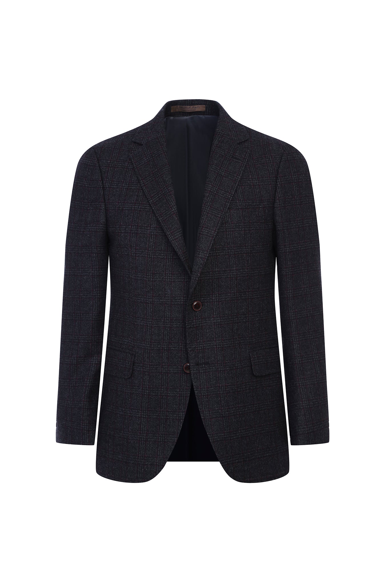Koyu Antrasit Regular Fit Yünlü Desenli Klasik Ceket