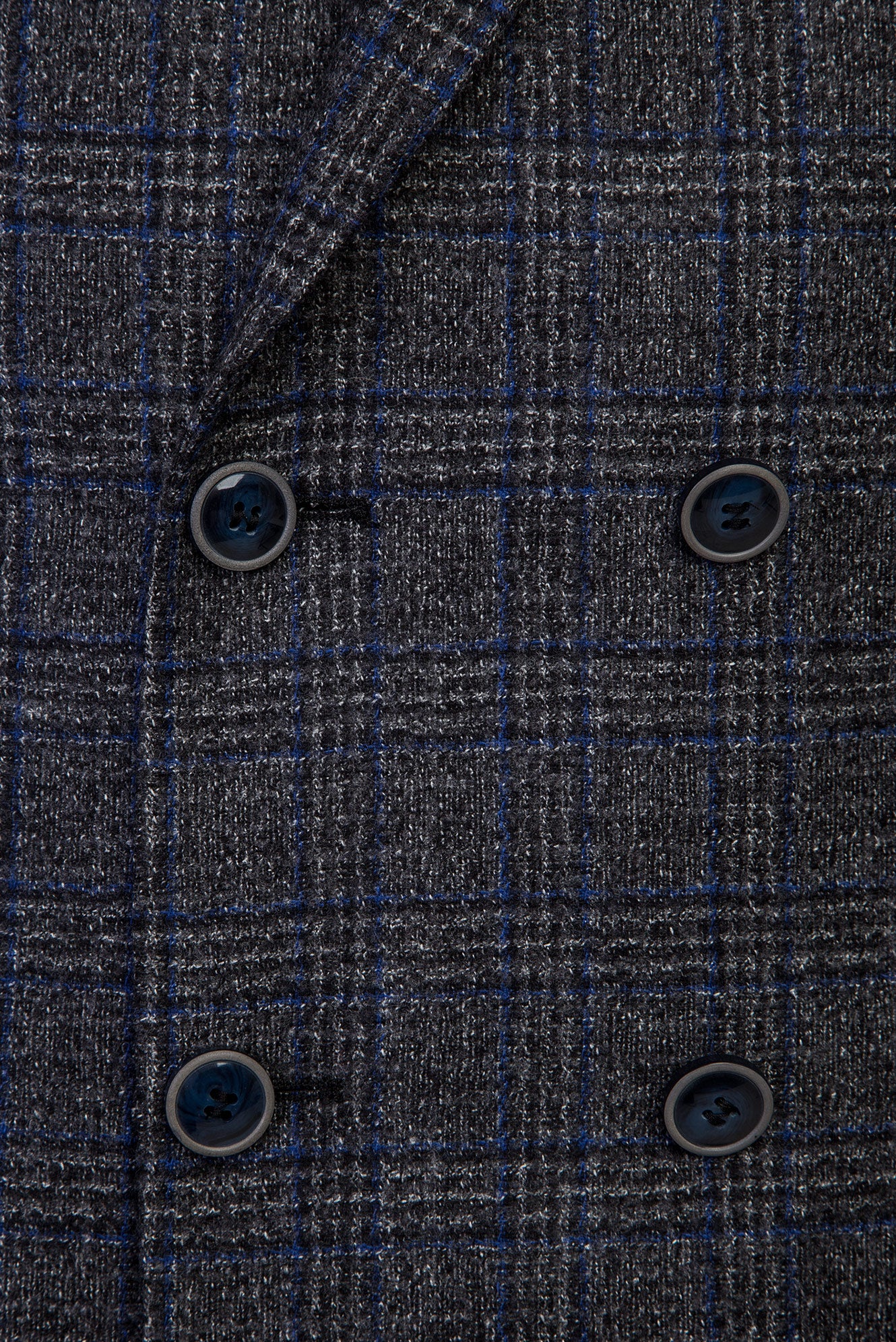 Koyu Füme Slim Fit Dar Kesim Kruvaze Yünlü Ceket