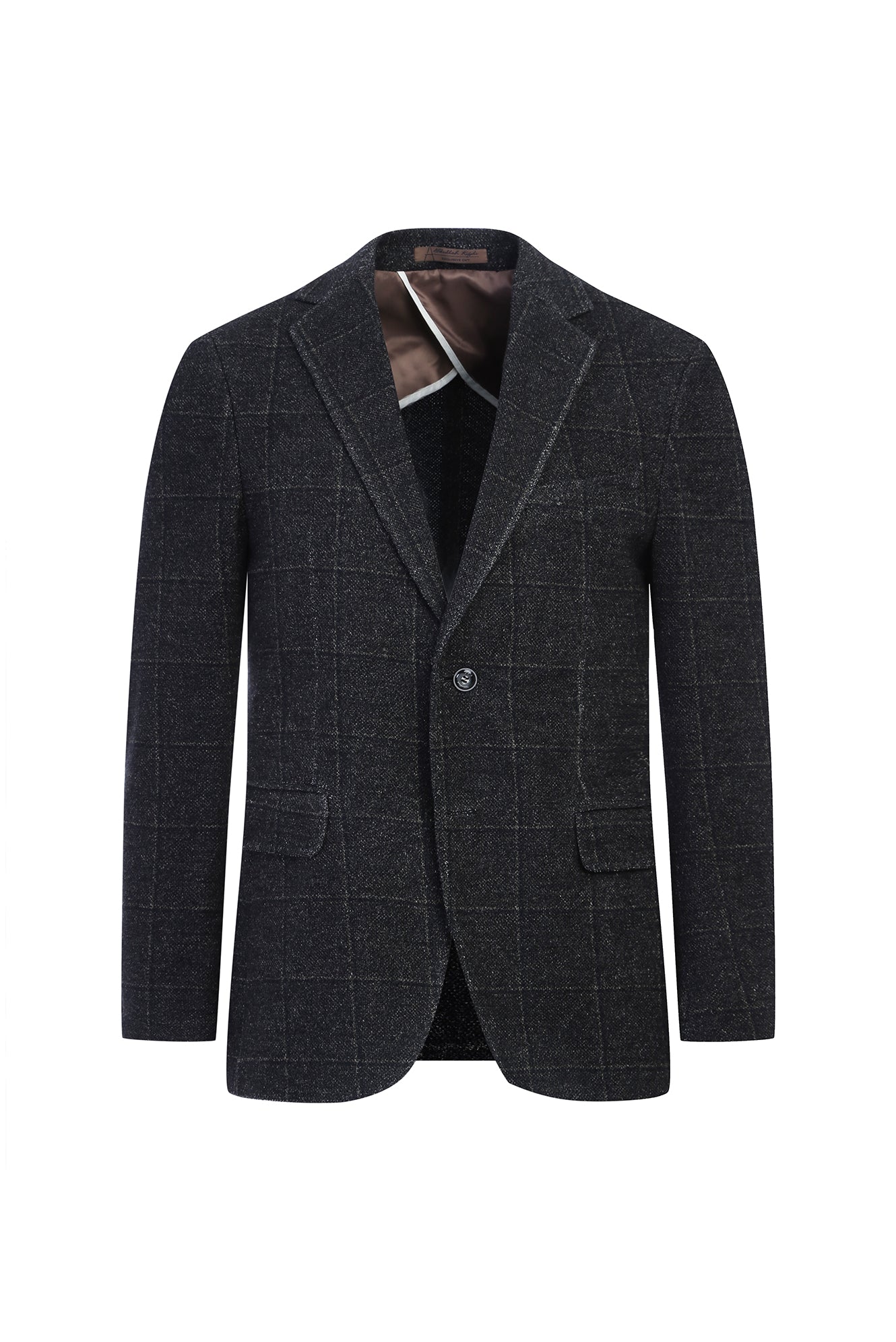 Orta Kahve Regular Fit Desenli Örme Pamuklu Ceket