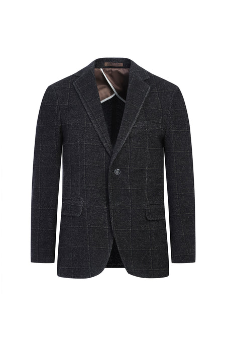 Orta Kahve Regular Fit Desenli Örme Pamuklu Ceket