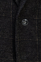 Orta Kahve Regular Fit Desenli Örme Pamuklu Ceket