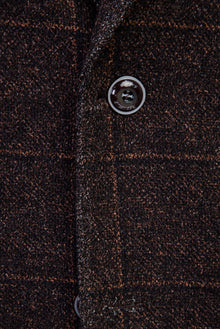 Kiremit Regular Fit Kareli Örme Ceket