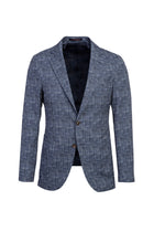 Koyu Lacivert Slim Fit Dar Kesim Desenli Ceket