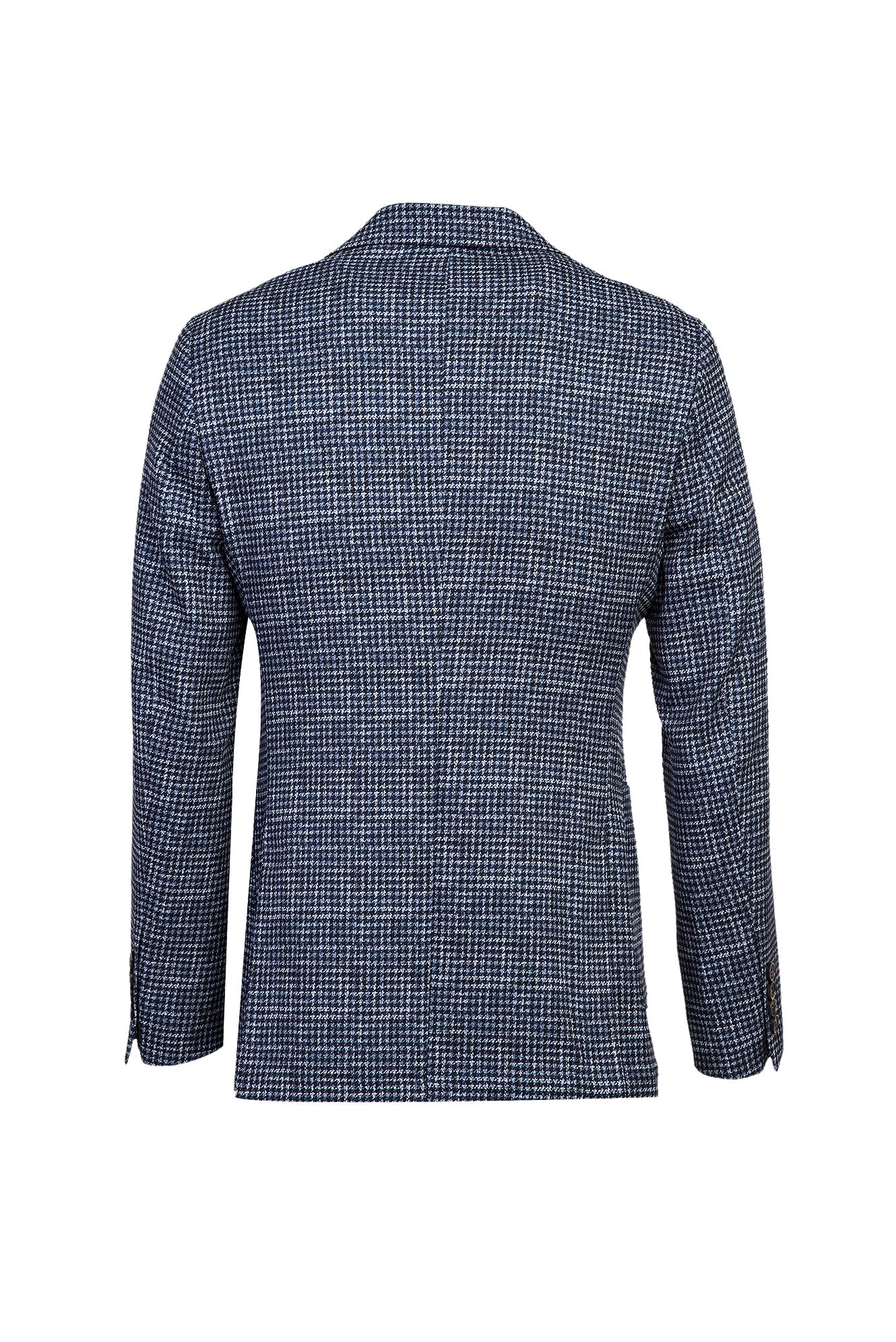 Koyu Lacivert Slim Fit Dar Kesim Desenli Ceket