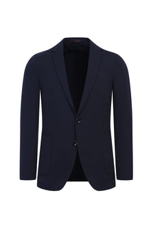 Orta Lacivert 7 Drop Slim Fit Dar Kesim Spor Ceket-Abdullah Ki??l?