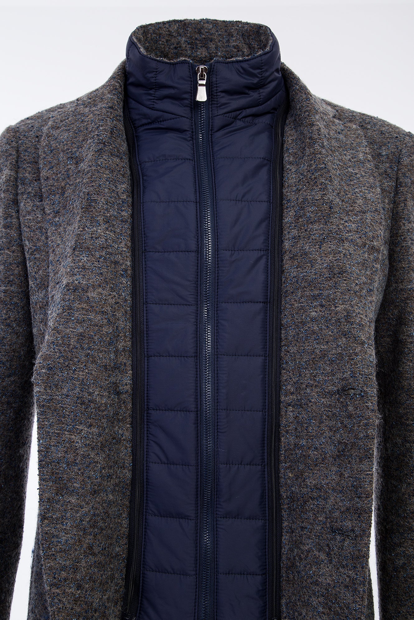 Açık Kahve  Slim Fit Dar Kesim Dik Yaka Yünlü Ceket