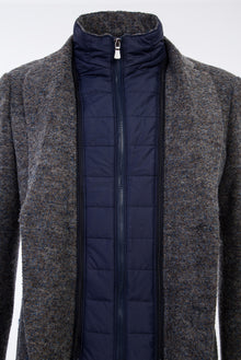 Açık Kahve  Slim Fit Dar Kesim Dik Yaka Yünlü Ceket