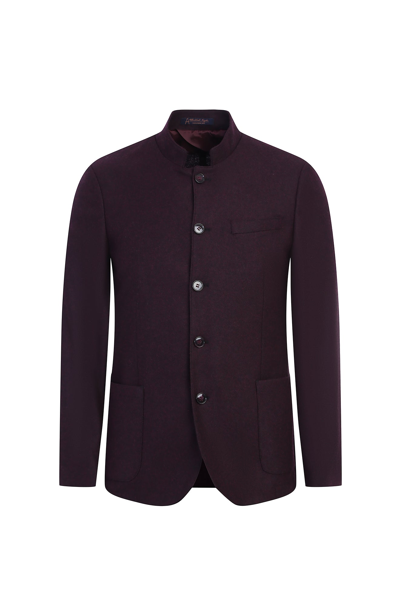 Şarap Bordo Dik Yaka Slim Fit Dar Kesim Ceket