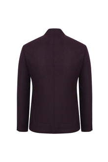 Şarap Bordo Dik Yaka Slim Fit Dar Kesim Ceket