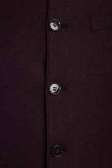 Şarap Bordo Dik Yaka Slim Fit Dar Kesim Ceket