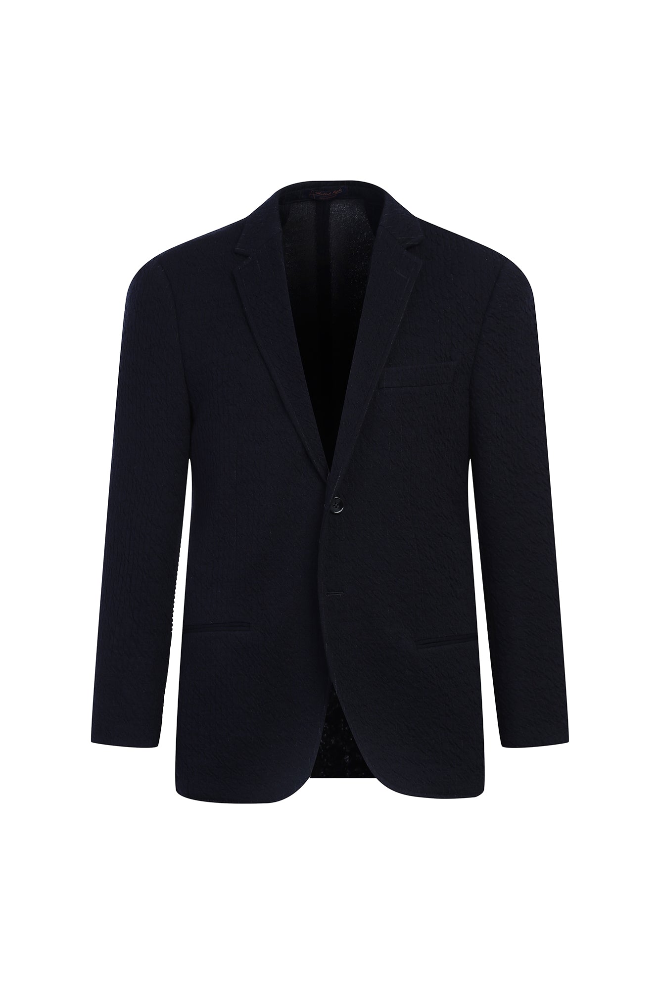 Orta Lacivert 7 Drop Slim Fit Dar Kesim Yünlü Örme Ceket-Abdullah Ki??l?