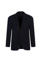 Orta Lacivert 7 Drop Slim Fit Dar Kesim Yünlü Örme Ceket-Abdullah Ki??l?