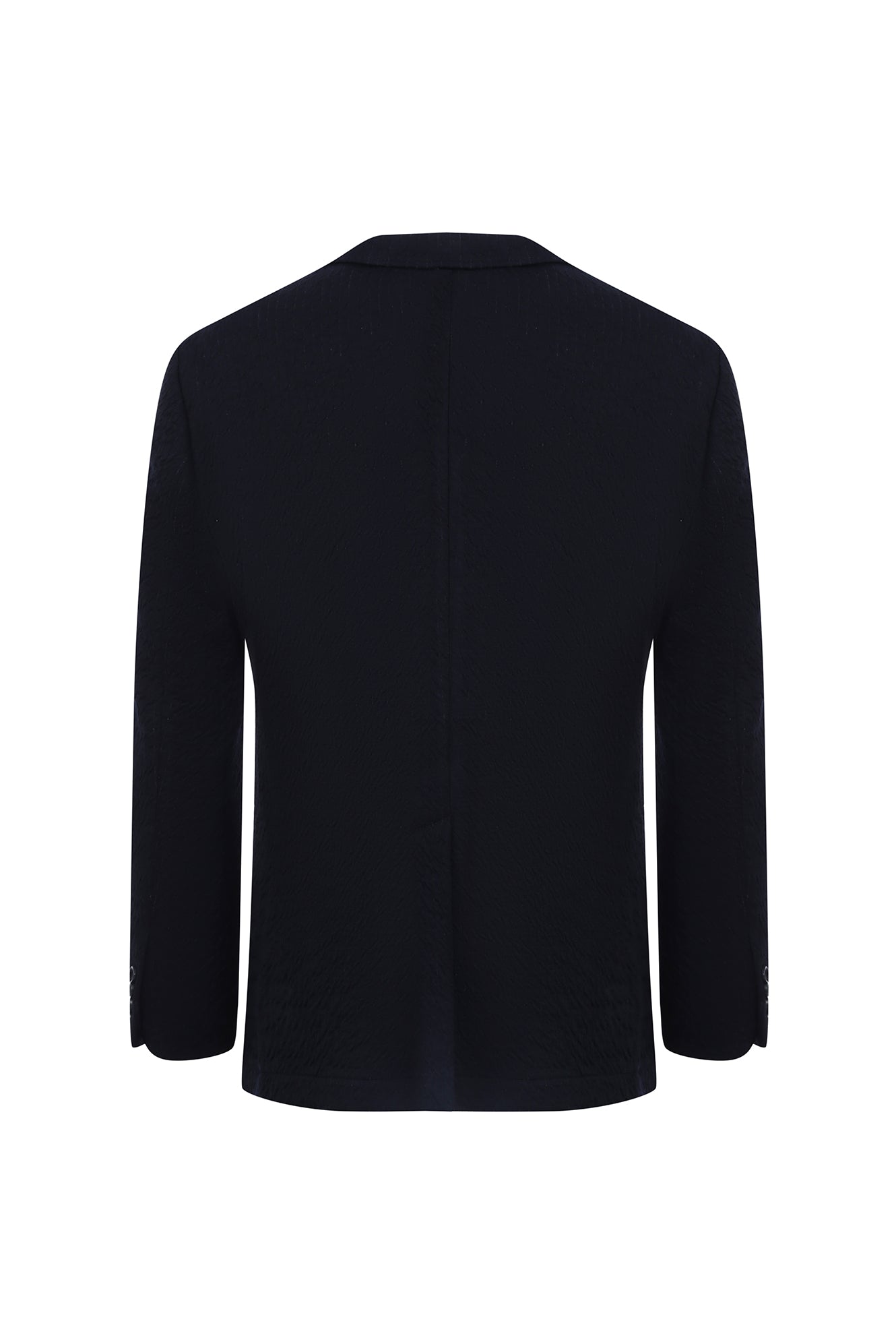 Orta Lacivert 7 Drop Slim Fit Dar Kesim Yünlü Örme Ceket-Abdullah Ki??l?