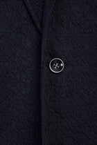 Orta Lacivert 7 Drop Slim Fit Dar Kesim Yünlü Örme Ceket-Abdullah Ki??l?