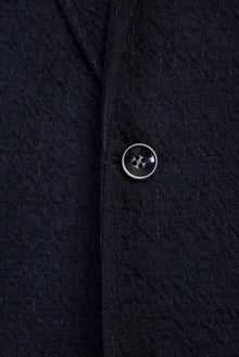Orta Lacivert 7 Drop Slim Fit Dar Kesim Yünlü Örme Ceket-Abdullah Ki??l?
