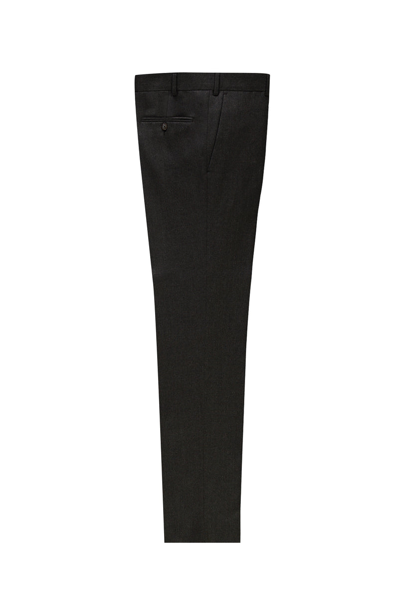 Koyu Kahve 7 Drop Slim Fit Dar Kesim Ka?mirli Flanel Kuma? Pantolon-Abdullah Ki??l?