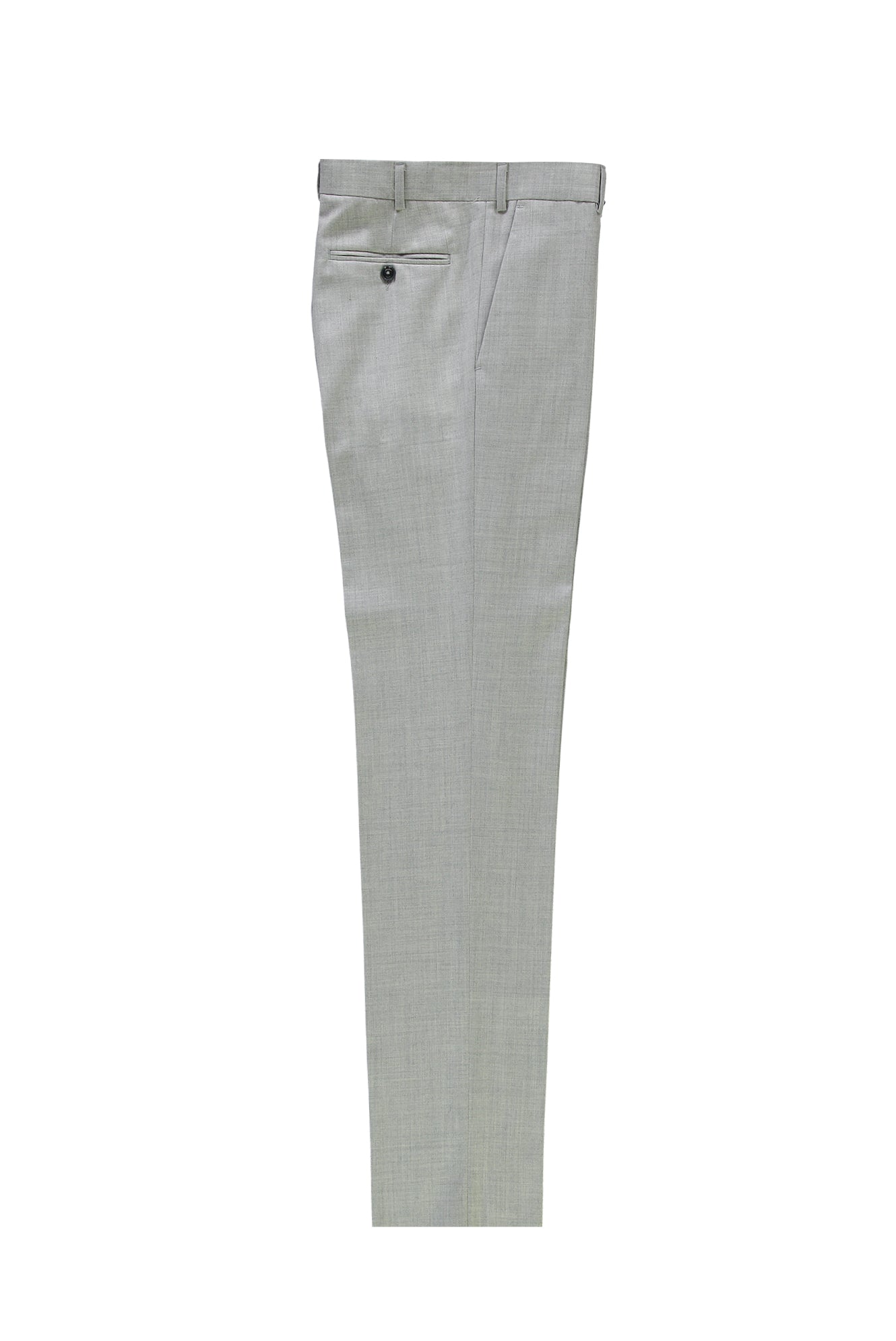 Açık Gri Slim Fit Dar Kesim Yünlü Flanel Klasik Kumaş Pantolon