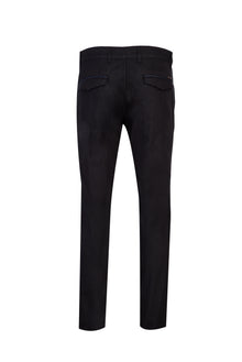 Siyah Slim Fit Dar Kesim Likral? Kanvas / Chino Pantolon-Abdullah Ki??l?