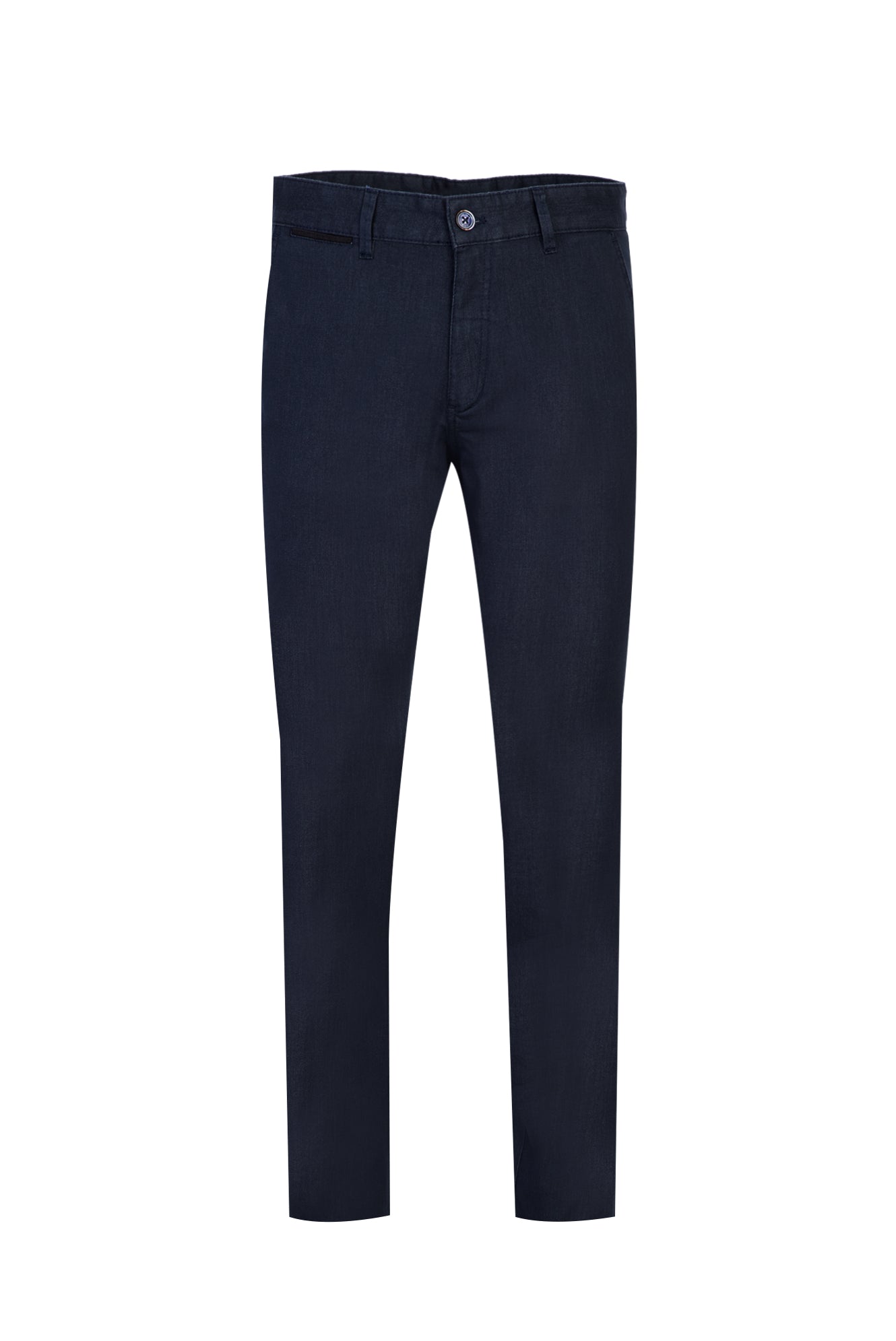 Koyu Lacivert Regular Fit Likralı Kanvas / Chino Pantolon