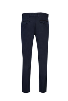 Koyu Lacivert Regular Fit Likralı Kanvas / Chino Pantolon