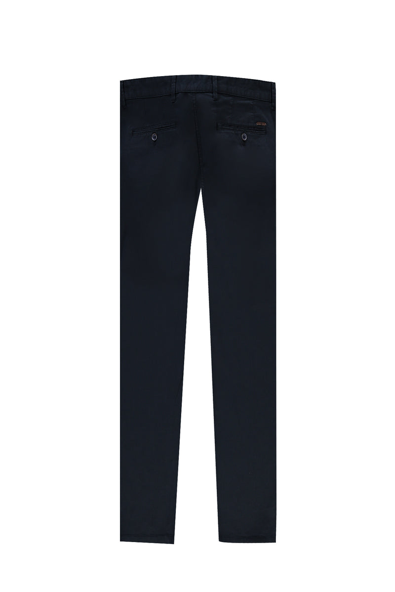 Koyu Lacivert Relaxed Fit Rahat Kesim Likralı Kanvas / Chino Pantolon