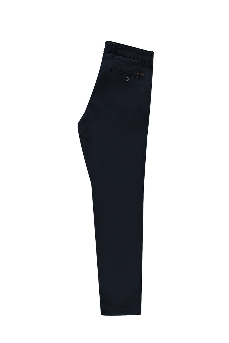 Koyu Lacivert Relaxed Fit Rahat Kesim Likralı Kanvas / Chino Pantolon