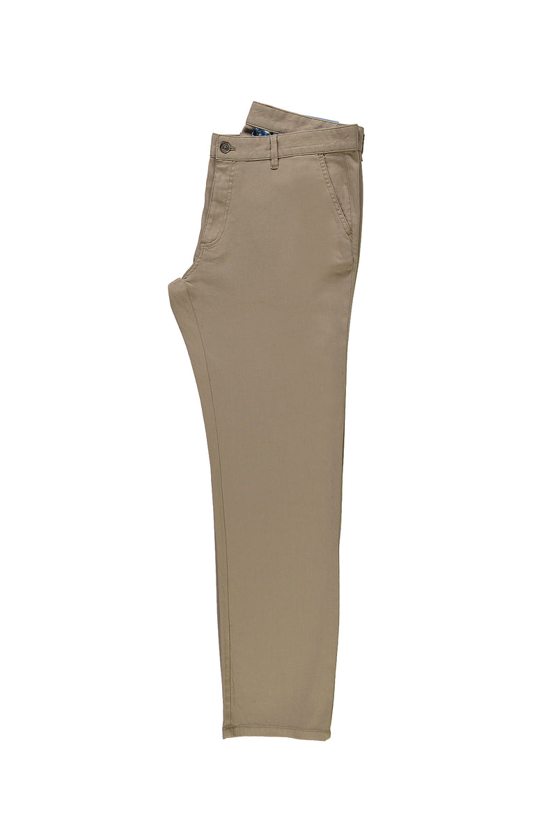 Açık Vizon Relax Fit Rahat Kesim Likralı Kanvas / Chino Pantolon