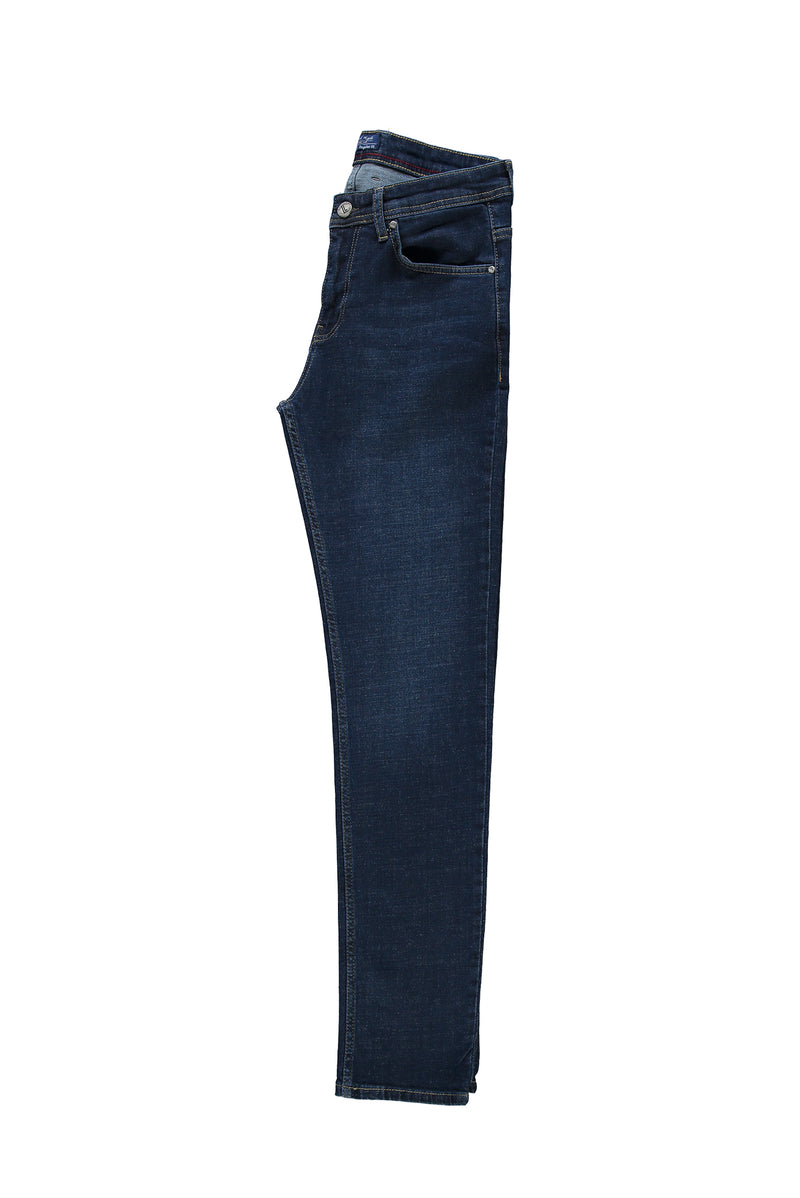 Koyu Mavi  Regular Fit Likralı Denim Pantolon