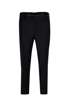 Siyah Relaxed Fit Rahat Kesim Yünlü Klasik Kumaş Pantolon