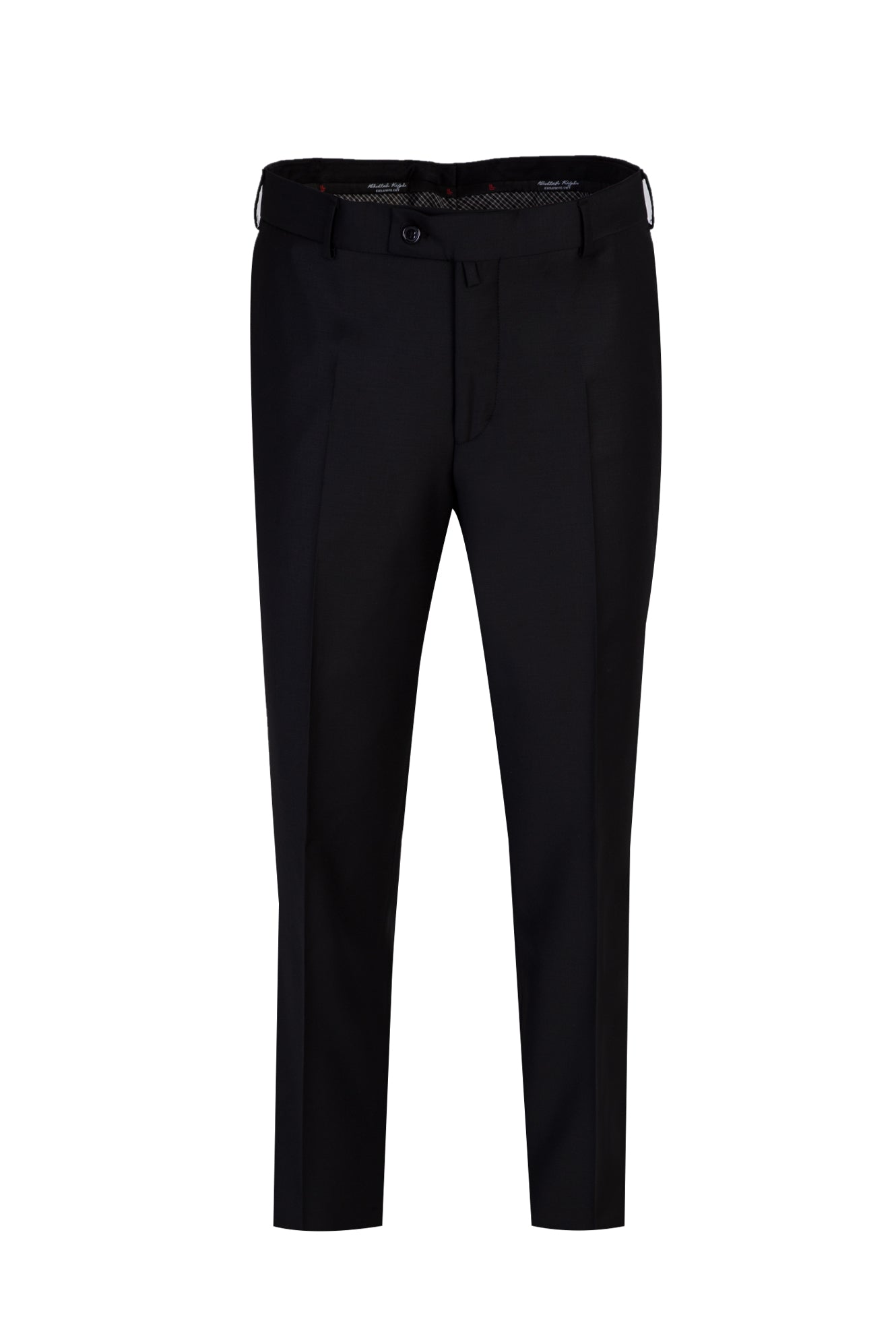 Siyah 7 Drop Slim Fit Dar Kesim Yünlü Klasik Kuma? Pantolon-Abdullah Ki??l?