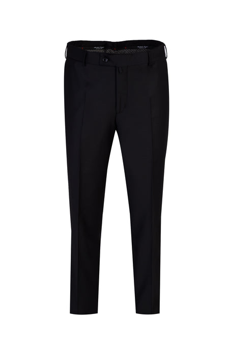 Siyah 7 Drop Slim Fit Dar Kesim Yünlü Klasik Kuma? Pantolon-Abdullah Ki??l?