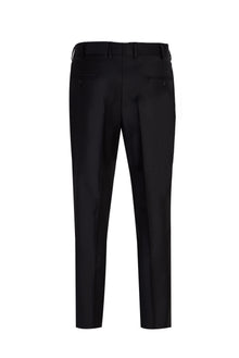 Siyah 7 Drop Slim Fit Dar Kesim Yünlü Klasik Kuma? Pantolon-Abdullah Ki??l?