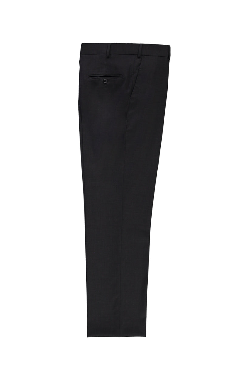 Koyu Füme Slim Fit Dar Kesim Yünlü Klasik Kumaş Pantolon