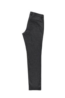Orta Gri Slim Fit Dar Kesim Ku?gözü Likral? Kanvas / Chino Pantolon-Abdullah Ki??l?