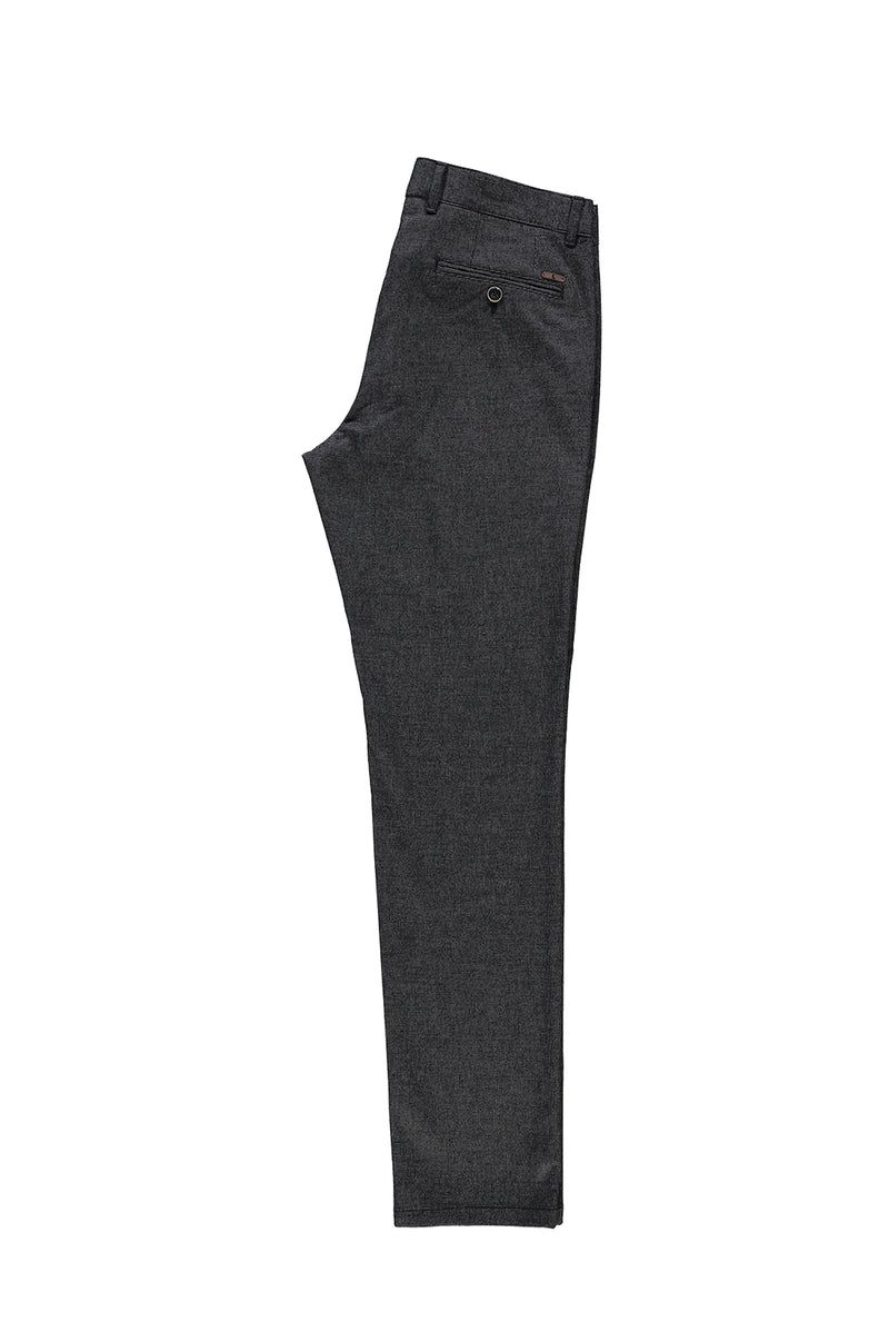 Orta Gri Slim Fit Dar Kesim Ku?gözü Likral? Kanvas / Chino Pantolon-Abdullah Ki??l?