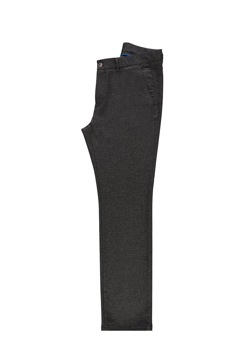 Orta Kahve Relaxed Fit Rahat Kesim Kuşgözü Likralı Kanvas / Chino Pantolon
