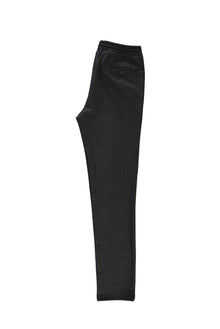 Orta Gri Slim Fit Dar Kesim Yünlü Beli Lastikli ?pli Pantolon-Abdullah Ki??l?