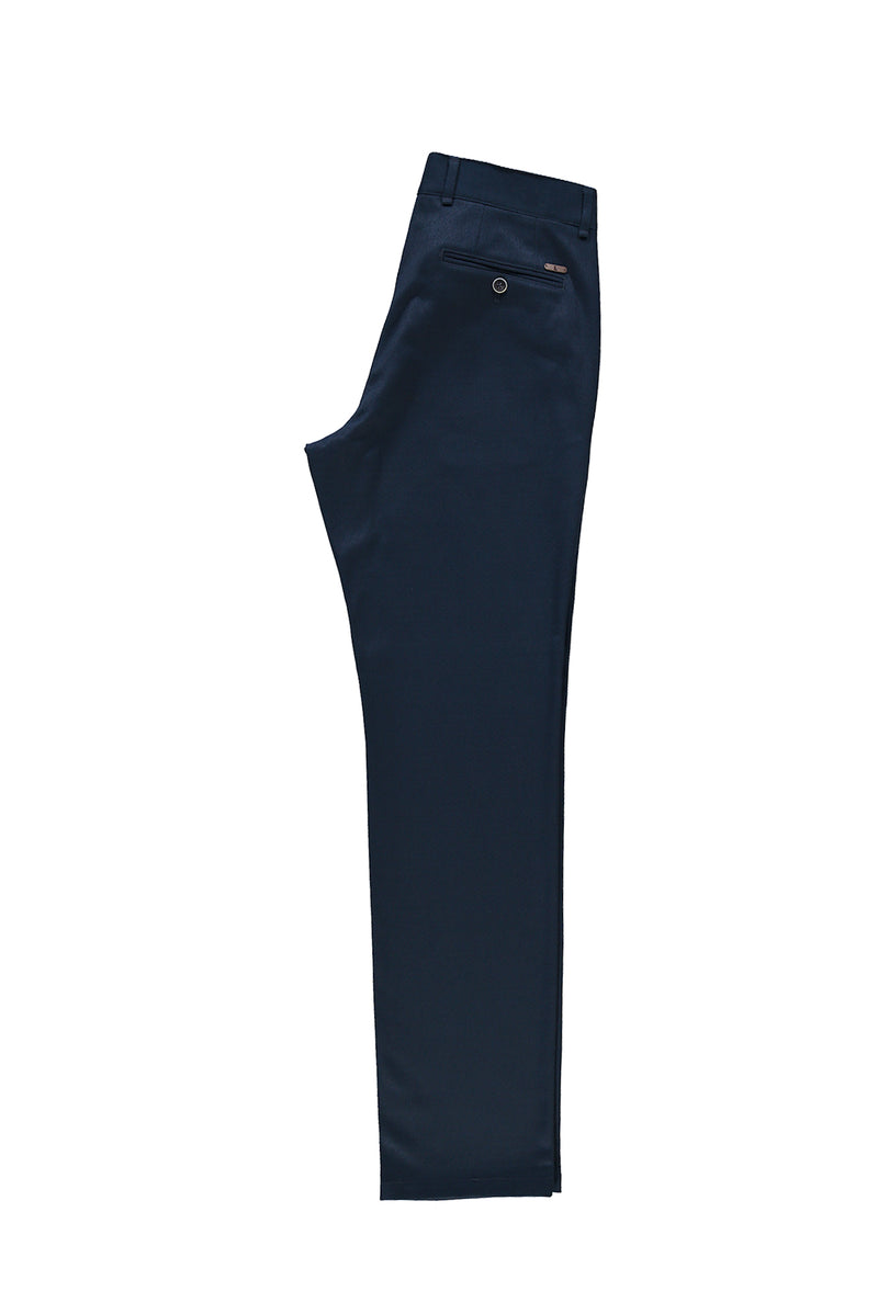 Koyu Lacivert Relax Fit Rahat Kesim Likralı Kanvas / Chino Pantolon