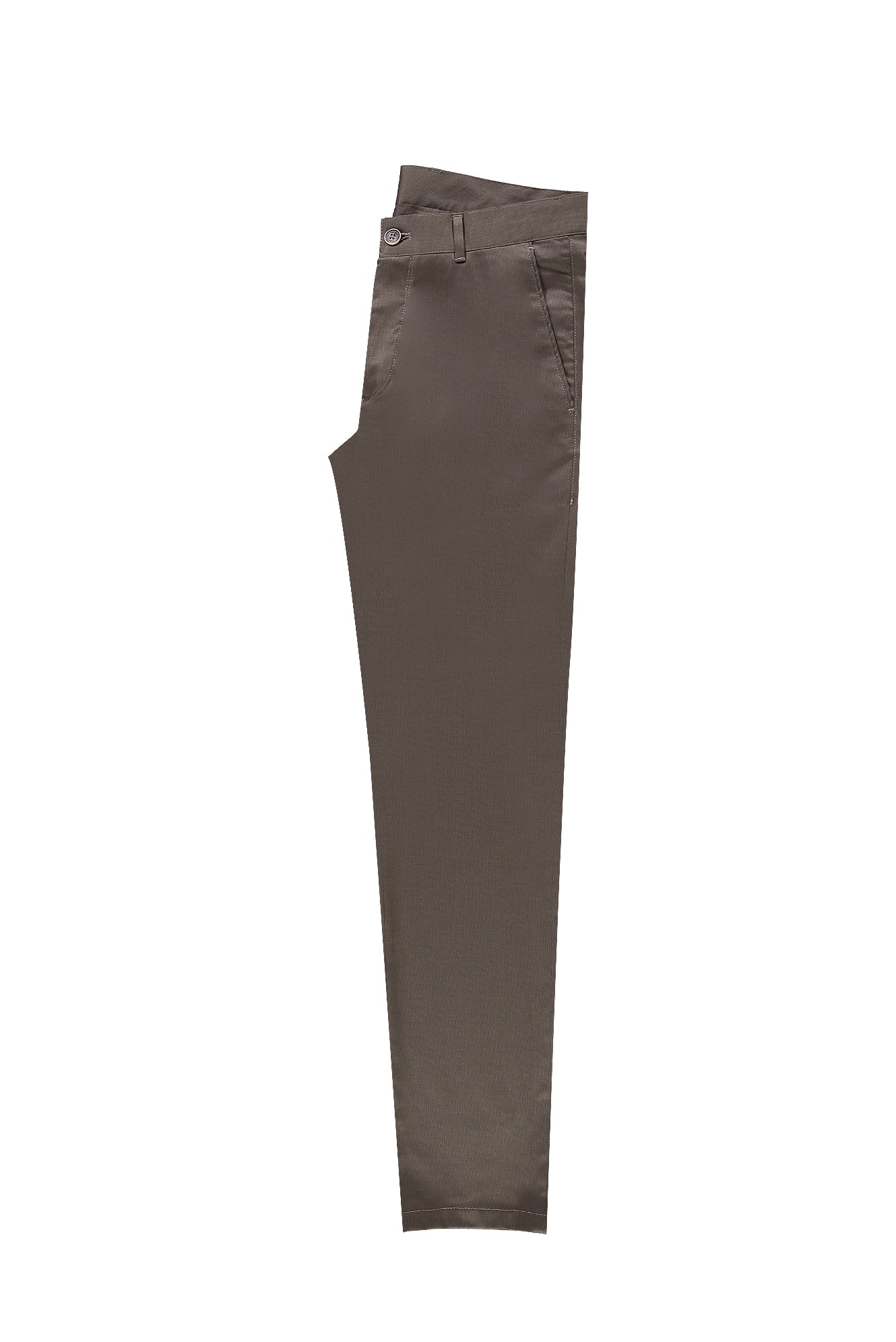Orta Kahve Slim Fit Dar Kesim Likral? Kanvas / Chino Pantolon-Abdullah Ki??l?
