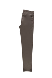 Orta Kahve Slim Fit Dar Kesim Likral? Kanvas / Chino Pantolon-Abdullah Ki??l?