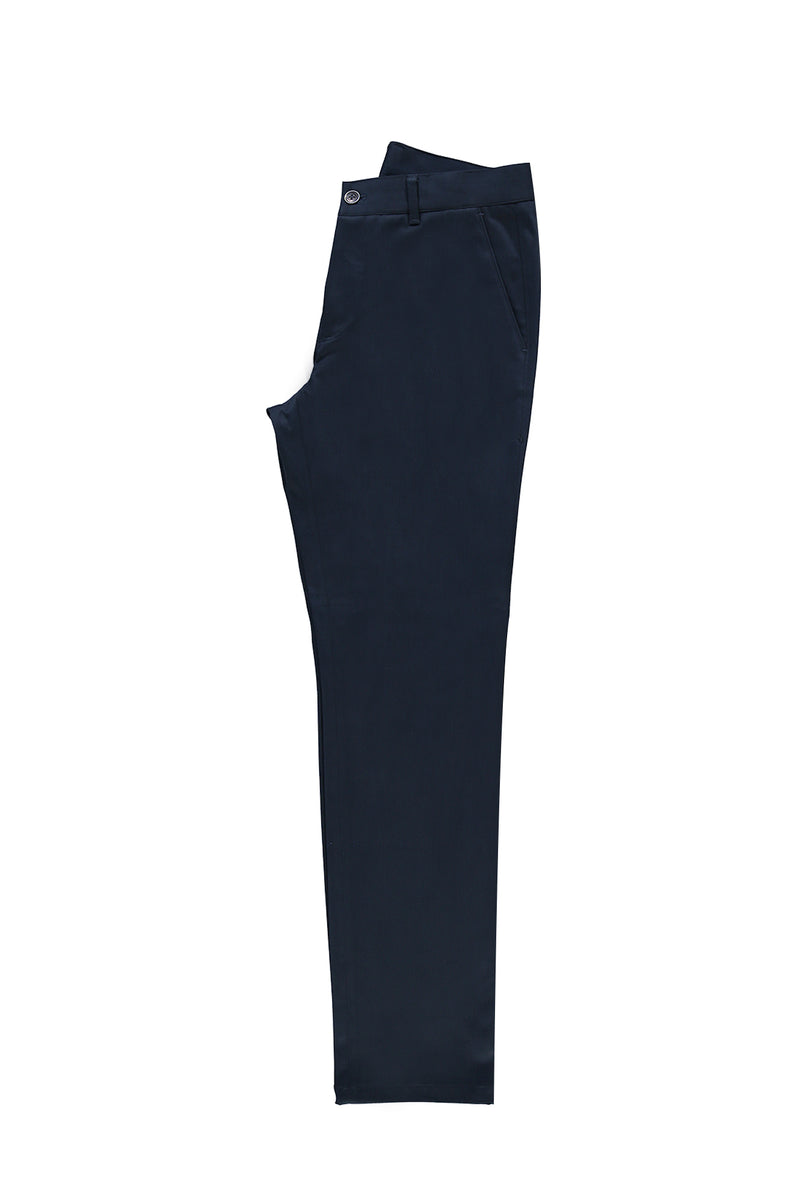 Koyu Lacivert Regular Fit Likralı Kanvas / Chino Pantolon