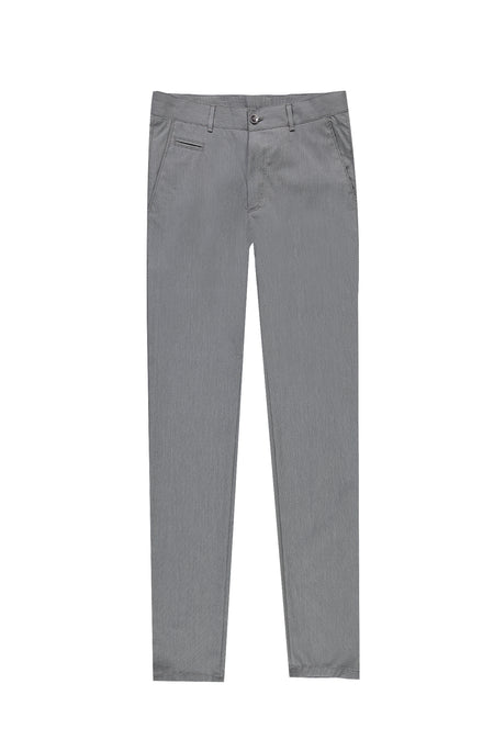 Orta Gri Slim Fit Dar Kesim Likral? Kanvas / Chino Pantolon-Abdullah Ki??l?
