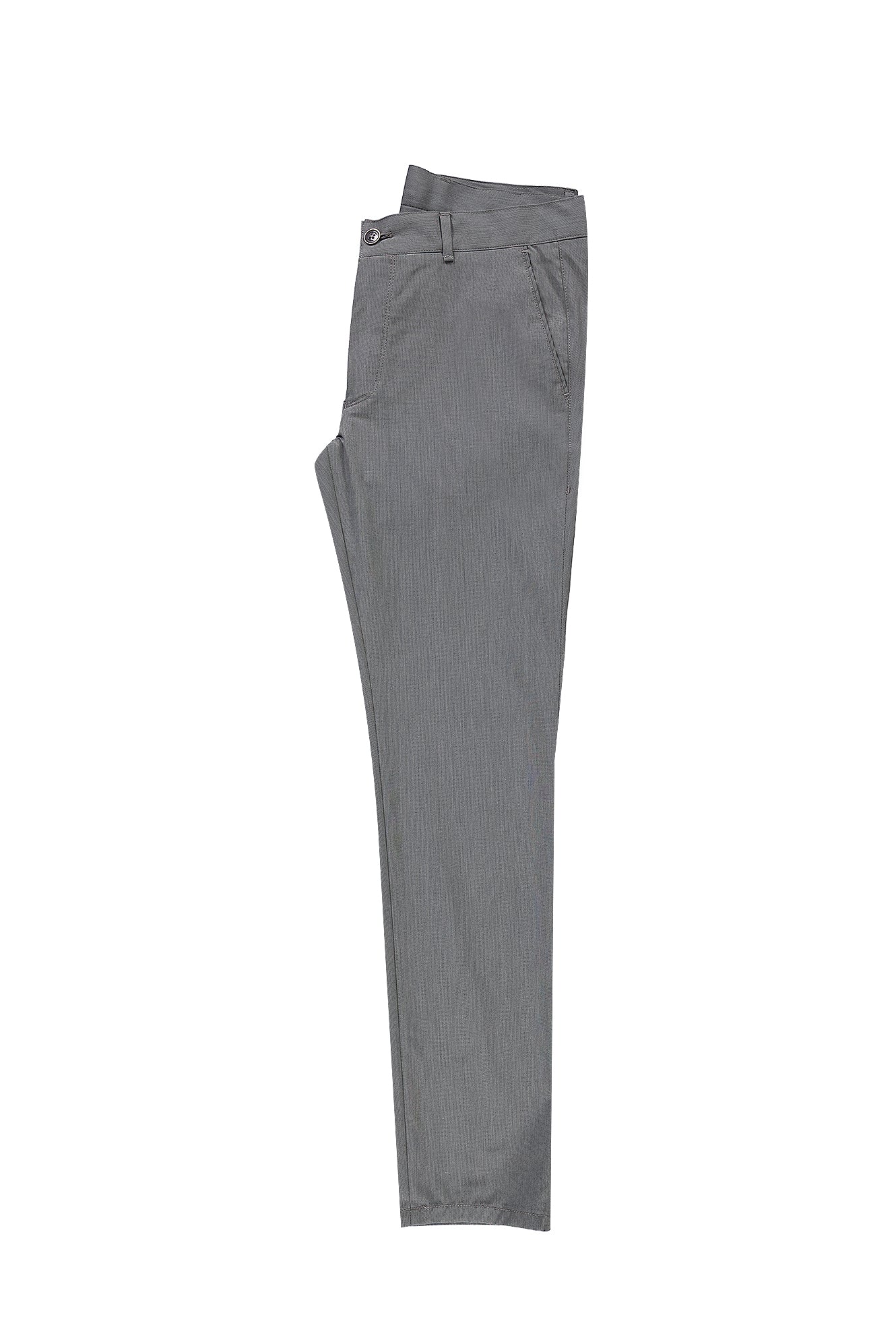 Orta Gri Slim Fit Dar Kesim Likral? Kanvas / Chino Pantolon-Abdullah Ki??l?
