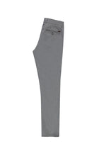 Orta Gri Slim Fit Dar Kesim Likral? Kanvas / Chino Pantolon-Abdullah Ki??l?